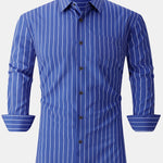 Long Sleeve Stripe Pocket Button Up Shirt