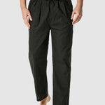Men's imitation cotton and linen solid color loose casual pants