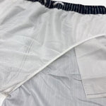 Palm Tree Island Print Button Up Shirt & Striped Print Swim Shorts