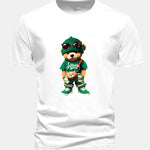 Regular Fit Trendy Bear Print Cotton T-Shirt