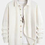Long Sleeved Waffle Button Up Shirt & Drawstring Knitted Waffle Pants