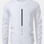 Dream Stripe Print Cotton Arc Hem T-Shirt