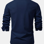 Long Sleeve Muscle Fit Ribbed Stand Collar Shirt & Straight Leg Ribbed Pants