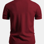 Muscle Fit Ribbed Button Up Shirt