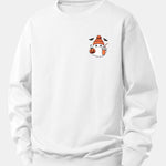 Halloween Ghost Pumpkin Print Relax Fit Sweatshirt