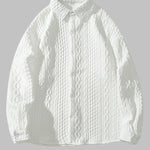 Men's twist texture loose lapel shirt