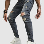 Men's Slim Fit Distressed Distressed Zip Access Jeans