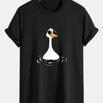 Regular Fit Sunglasses Goose Print Cotton T-Shirt