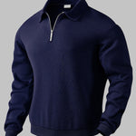 Men's Vintage Jacquard Half Zip Lapel Long Sleeve Sweatshirt