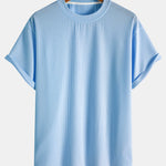 Relax Fit Ribbed T-Shirt & Drawstring Ribbed Shorts