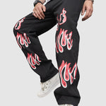 Men's Zip Access Flame Embroidered Jeans