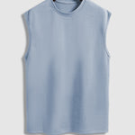 Men's Solid Color Suede Sleeveless Round Neck T-shirt
