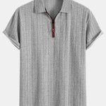 Textured Zipper Polo