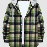Men's casual plaid thin hooded jacket