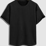 Men's Solid Color Suede Round Neck Short Sleeve T-shirt