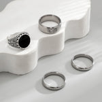 Simple fashion punk ring 4Pcs/set