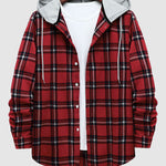Men's casual plaid thin hooded jacket
