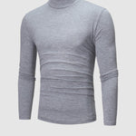 Men's Turtleneck Solid Color Lightweight Skin-Friendly Basic Pullover T-Shirt