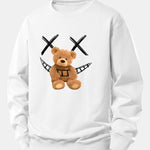 Smiley Face Teddy Bear Print Relax Fit Sweatshirt