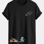 Regular Fit Dinosaurs Avoid Meteorites Print Cotton T-Shirt