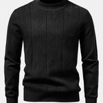 Geometric Jacquard Mock Neck Sweater