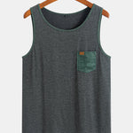 Tank Top With Wave Pattern Pocket