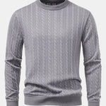 Stripe Jacquard Crew Neck Sweater