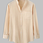 Men's Plain Basic Long Sleeve Shirt
