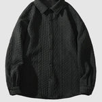 Men's twist texture loose lapel shirt