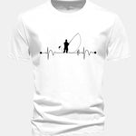 Regular Fit Fishing Man Print Cotton T-Shirt