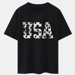 USA Print Drop Shoulder Oversize T-Shirt