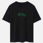 Dirty Cocktail Glass Print Drop Shoulder Oversize T-Shirt