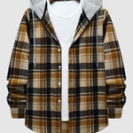 Men's Classic Plaid Hooded Thin Jacket