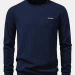 Ribbed Textured Crew Neck Sweatshirt