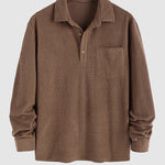 Men's Solid Corduroy Textured Long Sleeve T-Shirt