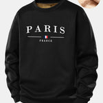 Paris Print Teddy Fleece Lined Sweatshirt