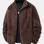 Geometric Jacquard Teddy Jacket