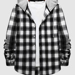 Men's Classic Thin Plaid Hooded Jacket