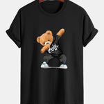 Regular Fit Cool Bear Print Cotton T-Shirt