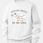 Christmas Goose Print Relax Fit Sweatshirt