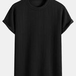 Stripe Jacquard Arc Hem T-Shirt