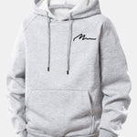 Men Print Drawstring Hoodie & Jogger Pants