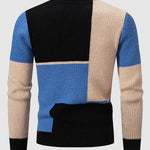 Men's Colorblock Round Neck Knitted Sweater