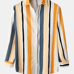 Men's Colorful Striped Long Sleeve Casual Shirt