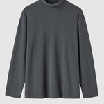Men's solid color velvet half turtleneck Foundation T-shirt two-piece set