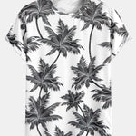 Palm Tree Print Arc Hem T-Shirt
