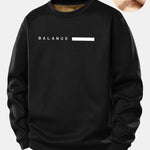 Balance Stripe Print Teddy Fleece Lined Sweatshirt