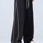 Wide Leg Pants With Side Stripes