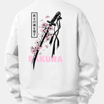Sakura Katana Back Print Relax Fit Sweatshirt