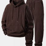 Corduroy Hoodie With Kangaroo Pocket & Corduroy Jogger Pants